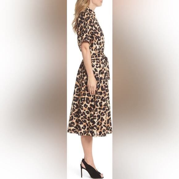 ELIZA J Animal Print Midi Shirtdress Size 6 EUC $138 MSRP - Picture 16 of 16